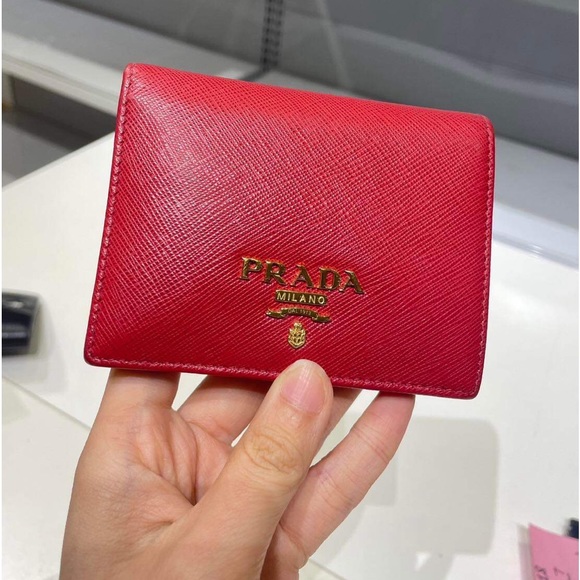 Prada Handbags - Gently USED **AUTHENTIC**Prada RED bifold wallet